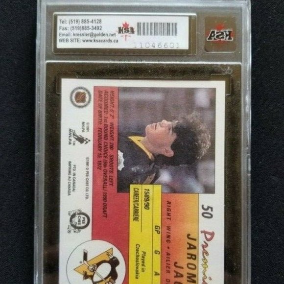 JAROMIR JAGR Rookie Card 1990-91 O-Pee-Chee Premier #50 KSA 9.5 Near Gem Mint - Picture 2 of 2